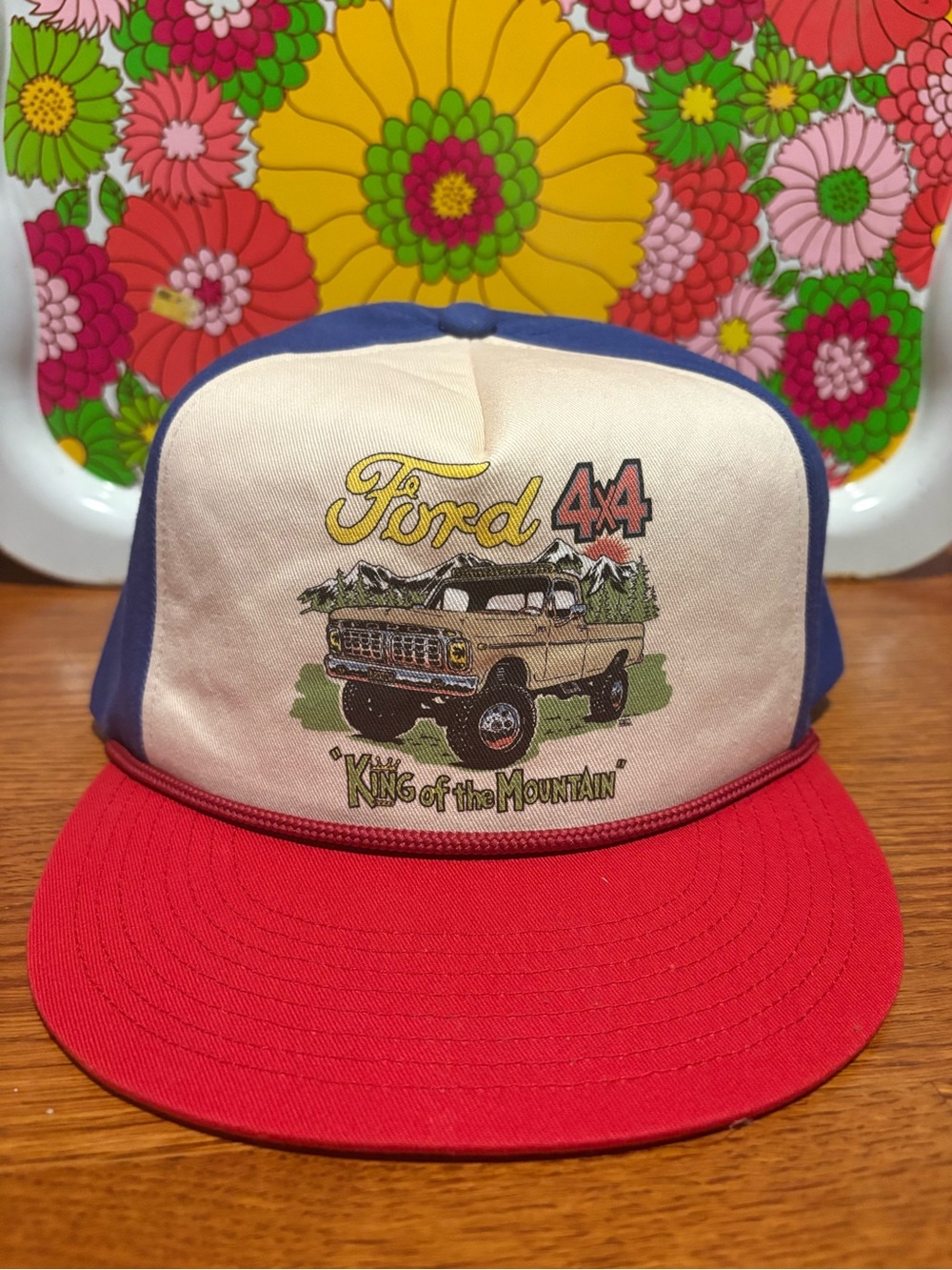 Retro Ford Brixton "King of the Mountain" Flat Bill Trucker Hat